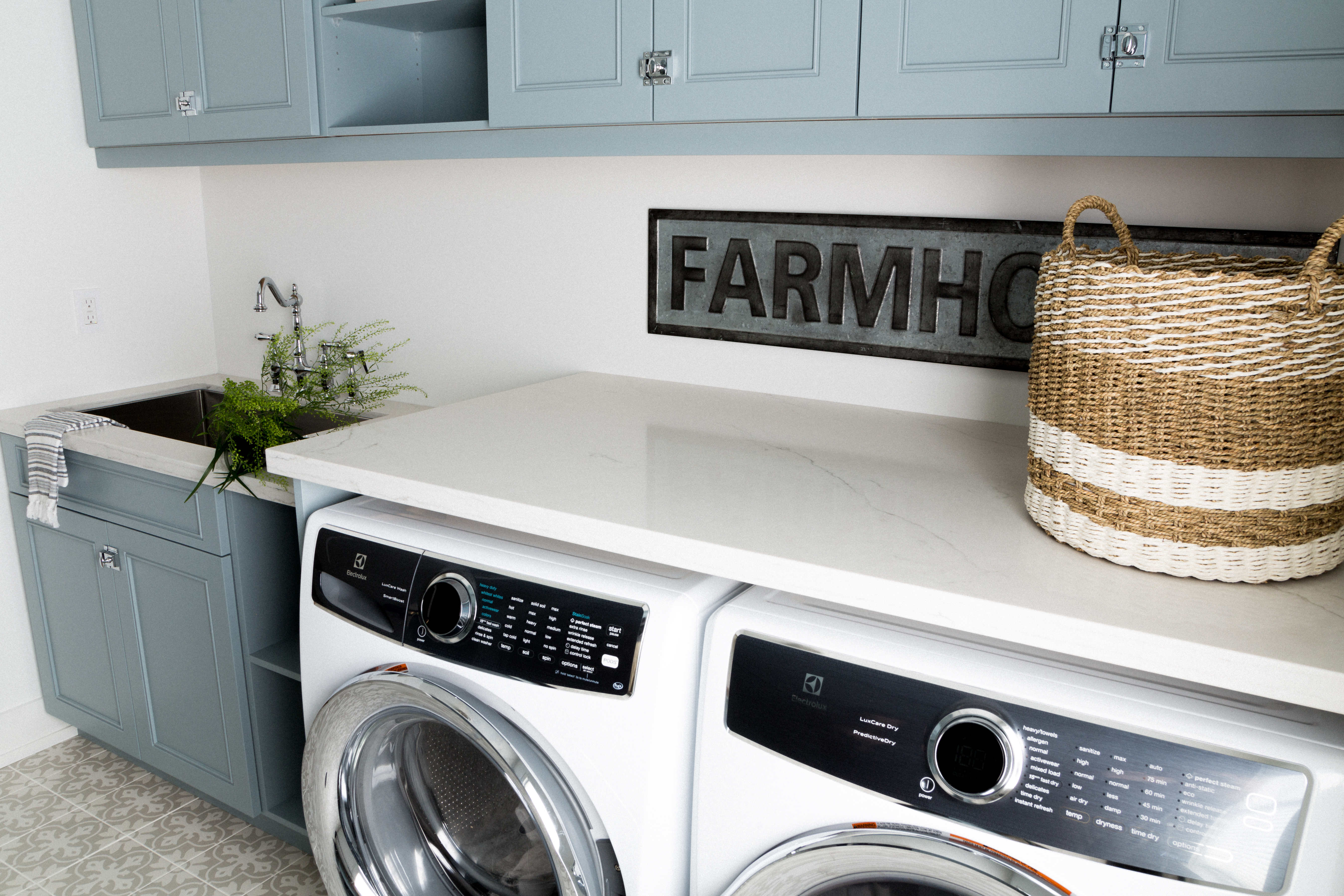 Bright and Blue Laundry Room