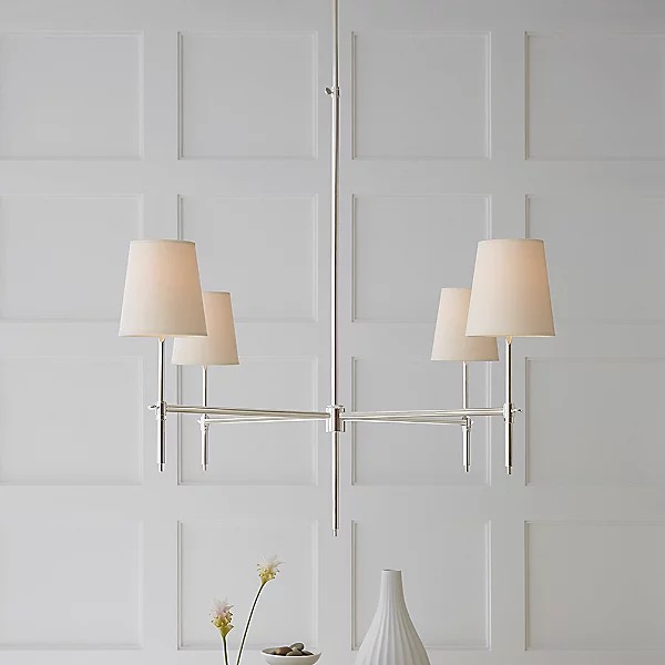 Mollino Tiered Chandelier - Alabaster and Bronze, Medium 